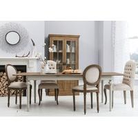 Hudson Living Maison Cool Grey Dining Set - Rectangle Extending with 2 Button and 2 Balloon Back Chairs