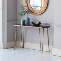 hudson living pompeii metallic console table