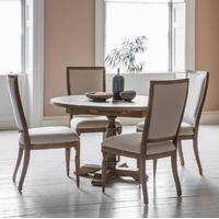 hudson living mustique dining set round extending with 4 chairs