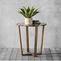 hudson living emperor marble side table round