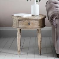 hudson living mustique side table round 1 drawer