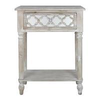 Hudson End Table, Natural/Mirror