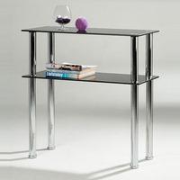 hudson black glass console table