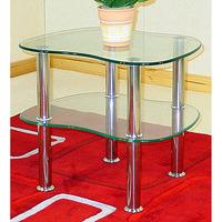 hudson 2 tier clear glass side table