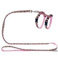 Hunter Puppy & Kitten Harness + Lead - Pink Signs - Pink: up to 37cm chest circumference