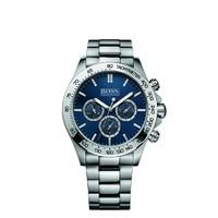 Hugo Boss HB-6030 men\'s round blue dial stainless steel bracelet chronograph watch