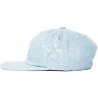 huf bleached denim crest 6 panel hat mens cap in blue