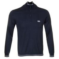 hugo boss zime fa zip neck sweater navy