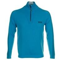 hugo boss zelchior pro zip neck sweater turquoiseaqua