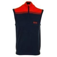 Hugo Boss Zagi Pro Zip Neck Sleeveless Sweater Navy