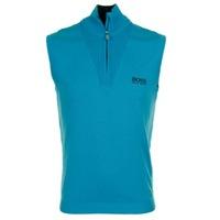 Hugo Boss Zagi Pro Zip Neck Sleeveless Sweater Turquoise/Aqua