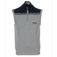 Hugo Boss Zagi Pro Zip Neck Sleeveless Sweater Light/Pastel Grey