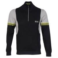 hugo boss zelchior pro zip neck sweater black