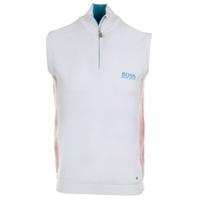 hugo boss zagi pro zip neck sleeveless sweater white