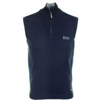 hugo boss zagi pro zip neck sleeveless sweater navy