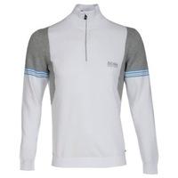 Hugo Boss Zelchior Pro Zip Neck Sweater White