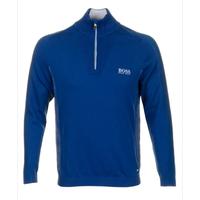 hugo boss zelchior pro zip neck sweater bright blue