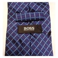 hugo boss checked silk tie