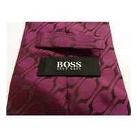 Hugo Boss Silk Tie Cranberry With Geometric Design