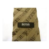 Hugo Boss Taupe Metalic Striped Silk Tie