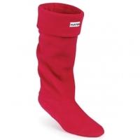 Hunter Boot Fleece Wellington Socks Red, Red, Large