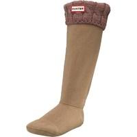 hunter original womens six stitch cable boot socks pale sand