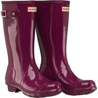 Hunter Original Girls Gloss Wellington Boots Bright Violet