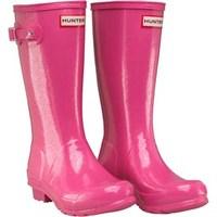 Hunter Original Girls Glitter Finish Wellington Boots Fuchsia