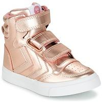 Hummel STADIL MIX LEATHER JR girls\'s Children\'s Shoes (High-top Trainers) in pink