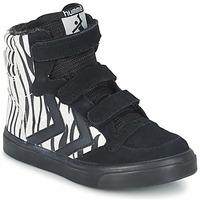 hummel stadil zebra jr boyss childrens shoes high top trainers in blac ...