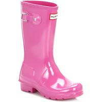 Hunter Original Kids Lipstick Gloss Wellington Boots girls\'s Children\'s Wellington Boots in pink