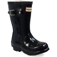 Hunter Original Toddler Gloss Black Synthetic Wellington Boots boys\'s Children\'s Wellington Boots in black