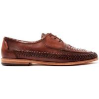 hudson anfa calk woven lace up shoe brown mens casual shoes in brown