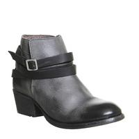 Hudson London Horrigan Strap Ankle Boots GREY LEATHER