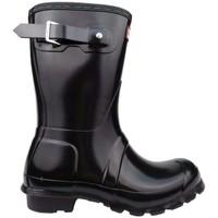 hunter original short gloss womens wellington boots in black