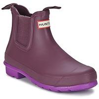Hunter ORIGINAL NEON SOLE CHELSEA women\'s Wellington Boots in purple