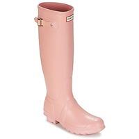 hunter original tall womens wellington boots in pink