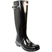 Hunter Wellies Original Gloss Tall Women Black Rubber Boots women\'s Wellington Boots in black