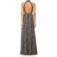HUDSON - Printed high neck pleated maxi dress with open back
