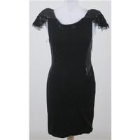 Hunt No More, size 10 black beaded backless cocktail dress