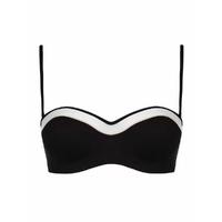 Huit Black Bandeau swimsuit Top Sunset Stripes