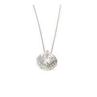 Hush Silver Cz Square Pendant Necklace