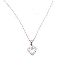Hush Cz Silver Heart Pendant Necklace