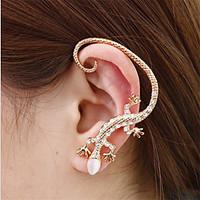 HUALUO@Korean Jewelry Popular Nightclub Bright Diamond Ear Hook Earrings Rose gold Earrings Exaggerated GeckoImitation Diamond Birthstone
