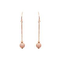 hush five ball cz rose gold earrings