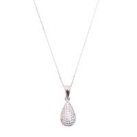 hush pav silver cz teardrop pendant necklace