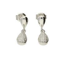 Hush Pavé Silver Cz Teardrop Stud Earrings