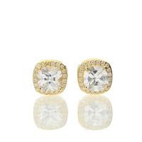 Hush Gold Sq Cz Stud Earrings