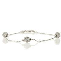 Hush Five Ball Cz Silver Bracelet