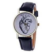 Human Anatomy Heart Watch, Vintage Style Leather Watch, Women Watches, Boyfriend Watch, Men\'s Watch, Black and White Cool Watches Unique Watches